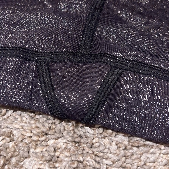 Alo Yoga High Waist Glitter Biker Short Black/Silver Size XS - Picture 9 of 12